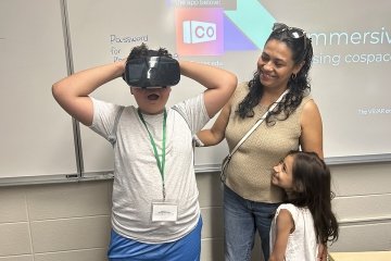 Student with VR headset